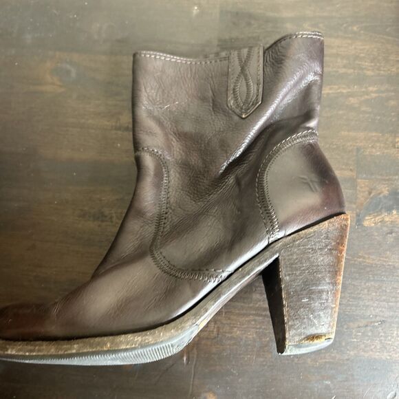 Frye Women Size 8B Boots Cowboy Western Pull On Shoes Heel Black Leather Jackie - Picture 12 of 16